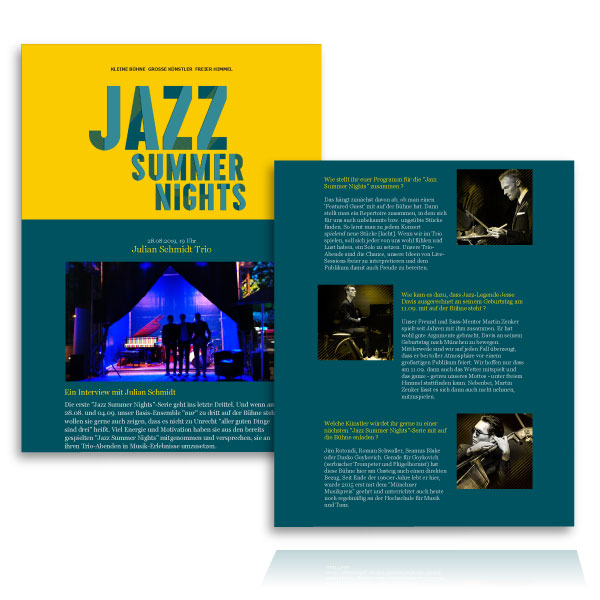 PLUTO & suns Newsletter für Jazz Summer Nights